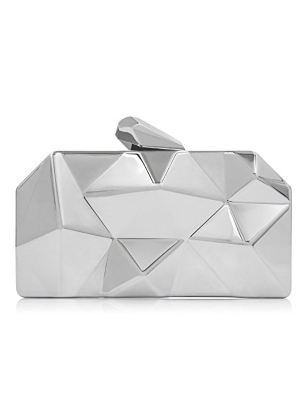 Metallic Evening Clutch Purse Geometric Wedding Cocktail Handbag